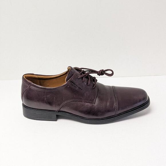 Clarks‎ Mens Tilden Cap Leather Oxford Shoes Dark Tan Burgundy Size 9 Amazon.com | Clarks Men main image 2